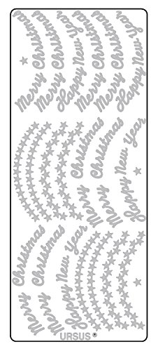 Ursus 59310061 - Kreativ Sticker, Merry Christmas, silber, 5 Blatt, selbstklebend, Ideal zur Kartengestaltung und zum Dekorieren von Geschenken, Stickerbogen ca. 10 x 23 cm Ursus 59310061 - Kreativ Sticker, Merry Christmas, silber, 5 Blatt, selbstklebend, Ideal zur Kartengestaltung und zum Dekorieren von Geschenken, Stickerbogen ca. 10 x 23 cm von Ursus