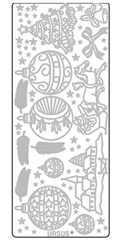 Ursus 59310063 - Kreativ Sticker, Weihnachten 2, silber, 5 Blatt, selbstklebend, Ideal zur Kartengestaltung und zum Dekorieren von Geschenken, Stickerbogen ca. 10 x 23 cm Ursus 59310063 - Kreativ Sticker, Weihnachten 2, silber, 5 Blatt, selbstklebend, Ideal zur Kartengestaltung und zum Dekorieren von Geschenken, Stickerbogen ca. 10 x 23 cm von Ursus