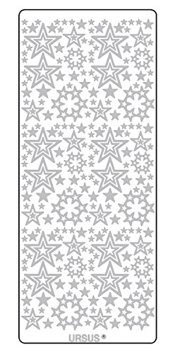 Ursus 59310065 - Kreativ Sticker, Sterne 1, silber, 5 Blatt, selbstklebend, Ideal zur Kartengestaltung und zum Dekorieren von Geschenken, Stickerbogen ca. 10 x 23 cm Ursus 59310065 - Kreativ Sticker, Sterne 1, silber, 5 Blatt, selbstklebend, Ideal zur Kartengestaltung und zum Dekorieren von Geschenken, Stickerbogen ca. 10 x 23 cm von Ursus