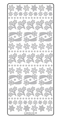 Ursus 59310066 - Kreativ Sticker, Sternschnuppen, silber, 5 Blatt, selbstklebend, Ideal zur Kartengestaltung und zum Dekorieren von Geschenken, Stickerbogen ca. 10 x 23 cm Ursus 59310066 - Kreativ Sticker, Sternschnuppen, silber, 5 Blatt, selbstklebend, Ideal zur Kartengestaltung und zum Dekorieren von Geschenken, Stickerbogen ca. 10 x 23 cm von Ursus