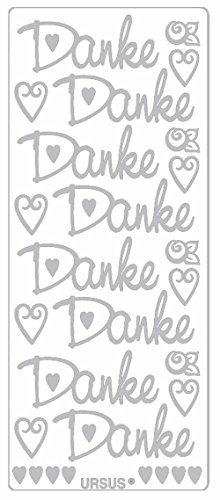 Ursus 59310076 - Kreativ Sticker, Danke groß, silber, 5 Blatt, selbstklebend, Ideal zur Kartengestaltung und zum Dekorieren von Geschenken, Stickerbogen ca. 10 x 23 cm Ursus 59310076 - Kreativ Sticker, Danke groß, silber, 5 Blatt, selbstklebend, Ideal zur Kartengestaltung und zum Dekorieren von Geschenken, Stickerbogen ca. 10 x 23 cm von Ursus