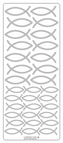 Ursus 59310090 - Kreativ Sticker, Fisch, silber, 5 Blatt, selbstklebend, Ideal zur Kartengestaltung und zum Dekorieren von Geschenken, Stickerbogen ca. 10 x 23 cm Ursus 59310090 - Kreativ Sticker, Fisch, silber, 5 Blatt, selbstklebend, Ideal zur Kartengestaltung und zum Dekorieren von Geschenken, Stickerbogen ca. 10 x 23 cm von Ursus