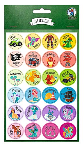 Ursus 59510020F - Sticker, Motivation, 96 Sticker mit motivierenden Worten für Kinder, Durchmesser ca. 2,5 cm, selbstklebend, ideal für Scrapbookung, Kartengestaltung und zur Dekoration Ursus 59510020F - Sticker, Motivation, 96 Sticker mit motivierenden Worten für Kinder, Durchmesser ca. 2,5 cm, selbstklebend, ideal für Scrapbookung, Kartengestaltung und zur Dekoration von Ursus