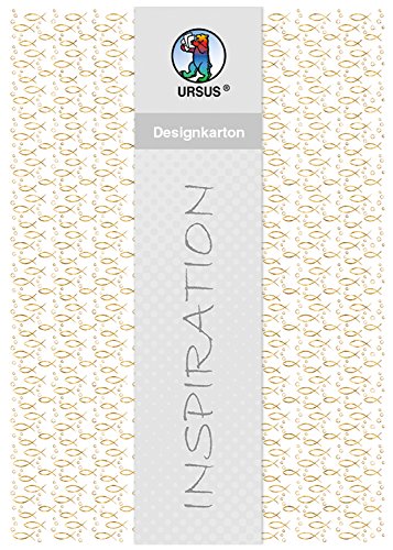 Ursus 60844605 - Designkarton, Fische, gold, DIN A4, 200 g/qm, 5 Blatt, mit Banderole, Vorderseite mit Heißfolie in gold veredelt, ideal für kreatives Basteln Ursus 60844605 - Designkarton, Fische, gold, DIN A4, 200 g/qm, 5 Blatt, mit Banderole, Vorderseite mit Heißfolie in gold veredelt, ideal für kreatives Basteln von Ursus