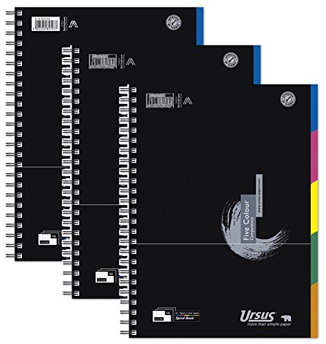Ursus 608555000 Collegeblock Five Colour A4, kariert, 70 g/qm, 5 mm, 100 Blatt (3) von Ursus