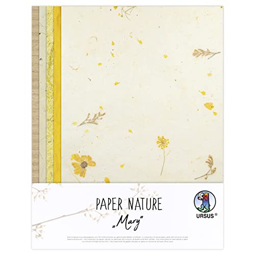 Ursus 61620001 - Naturpapiere Mary, 10 Blatt, 23 x 33 cm, mit Graspapier und Strohseide, für kreative Bastelarbeiten Ursus 61620001 - Naturpapiere Mary, 10 Blatt, 23 x 33 cm, mit Graspapier und Strohseide, für kreative Bastelarbeiten von Ursus
