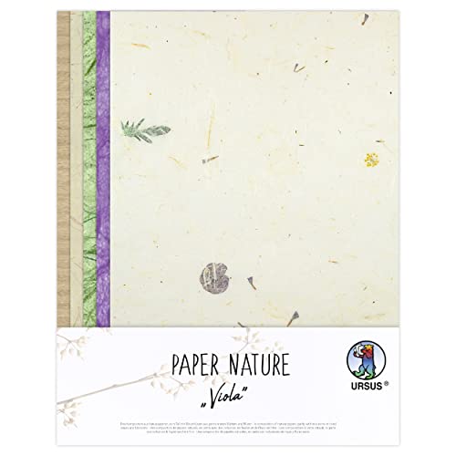 Ursus 61620003 - Naturpapiere Viola, 10 Blatt, 23 x 33 cm, mit Graspapier und Strohseide, für kreative Bastelarbeiten Ursus 61620003 - Naturpapiere Viola, 10 Blatt, 23 x 33 cm, mit Graspapier und Strohseide, für kreative Bastelarbeiten von Ursus