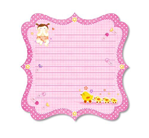 Ursus 703000107 - Premium Glitter Scrapbook paper, Baby girl, ca. 30,5 x 30,5 cm, 190 g/qm, 5 Blatt mit Banderole, einseitig bedruckt, Vorderseite mit Glitter veredelt, Motiv 107 von Ursus