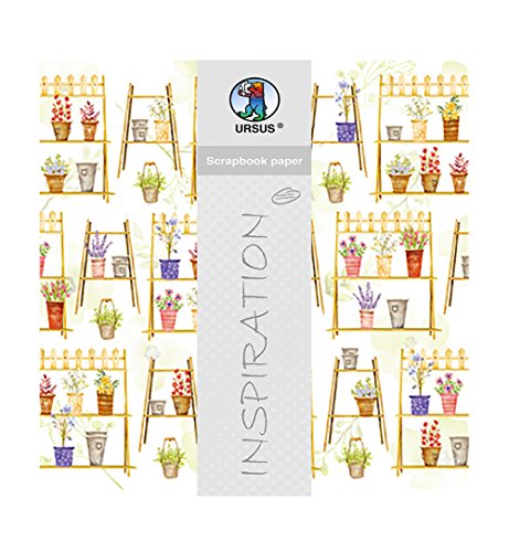 Ursus 703000294 - Premium Glitter Scrapbook paper, Flower shop, ca. 30,5 x 30,5 cm, 190 g/qm, 5 Blatt mit Banderole, beidseitig bedruckt, Vorderseite mit Glitter veredelt, Motiv 294 Ursus 703000294 - Premium Glitter Scrapbook paper, Flower shop, ca. 30,5 x 30,5 cm, 190 g/qm, 5 Blatt mit Banderole, beidseitig bedruckt, Vorderseite mit Glitter veredelt, Motiv 294 von Ursus