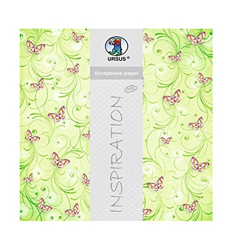 Ursus 70300077 - Premium Glitter Scrapbook paper, Schmetterlinge, ca. 30,5 x 30,5 cm, 190 g/qm, 5 Blatt, mit Banderole, beidseitig mit verschiedenen Motiven bedruckt, Vorderseite mit Glitter veredelt Ursus 70300077 - Premium Glitter Scrapbook paper, Schmetterlinge, ca. 30,5 x 30,5 cm, 190 g/qm, 5 Blatt, mit Banderole, beidseitig mit verschiedenen Motiven bedruckt, Vorderseite mit Glitter veredelt von Ursus