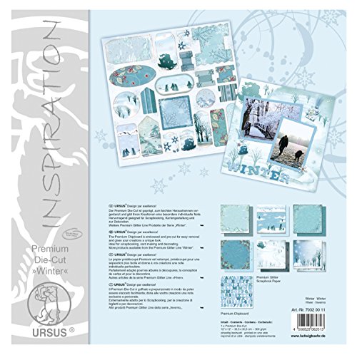 Ursus 70320011 - Premium Die Cut, Winter, ca. 30,5 x 30,5 cm, 300 g/qm, aus Bristolkarton, geprägt und vorgestanzt, Vorderseite farbig bedruckt, ideal für kreatives Basteln Ursus 70320011 - Premium Die Cut, Winter, ca. 30,5 x 30,5 cm, 300 g/qm, aus Bristolkarton, geprägt und vorgestanzt, Vorderseite farbig bedruckt, ideal für kreatives Basteln von Ursus