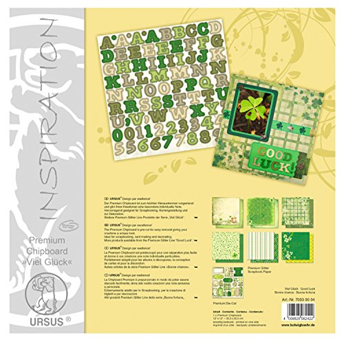 Ursus 70330004 - Premium Chipboard, Viel Glück, ca. 30,5 x 30,5 cm, beidseitig kaschierter Graukarton, vorgestanzt, Vorderseite farbig bedruckt, ideal für kreative Bastelarbeiten Ursus 70330004 - Premium Chipboard, Viel Glück, ca. 30,5 x 30,5 cm, beidseitig kaschierter Graukarton, vorgestanzt, Vorderseite farbig bedruckt, ideal für kreative Bastelarbeiten von Ursus