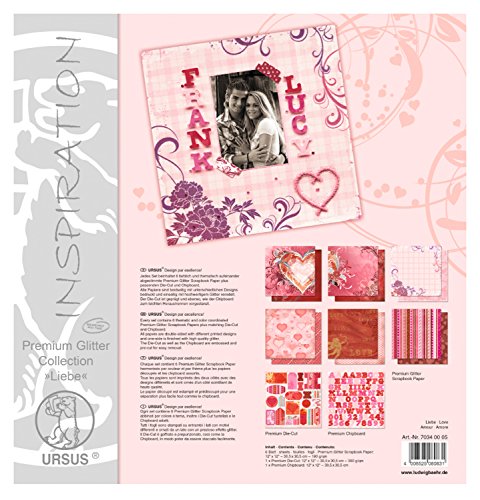 Ursus 70340005 - Premium Glitter Collection, Liebe, ca. 30,5 x 30,5 cm, Papiere und Accessoires für kreatives Gestalten Ursus 70340005 - Premium Glitter Collection, Liebe, ca. 30,5 x 30,5 cm, Papiere und Accessoires für kreatives Gestalten von Ursus