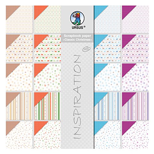 Ursus 70850099 - Scrapbook paper Block, Classic Christmas, ca. 30,5 x 30,5 cm, 190 g/qm, 20 Blatt, beidseitig bedruckt, Vorder- und Rückseite in verschiedenen Motiven, säure und ligninfrei Ursus 70850099 - Scrapbook paper Block, Classic Christmas, ca. 30,5 x 30,5 cm, 190 g/qm, 20 Blatt, beidseitig bedruckt, Vorder- und Rückseite in verschiedenen Motiven, säure und ligninfrei von Ursus