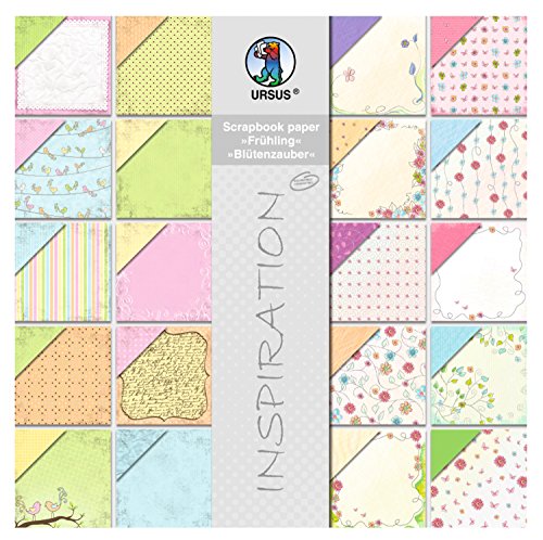 Ursus 70870099 - Scrapbook paper Block, Frühling/Blütenzauber, ca. 30,5 x 30,5 cm, 190 g/qm, 20 Blatt, beidseitig bedruckt, Vorder- und Rückseite in verschiedenen Motiven, säure und ligninfrei Ursus 70870099 - Scrapbook paper Block, Frühling/Blütenzauber, ca. 30,5 x 30,5 cm, 190 g/qm, 20 Blatt, beidseitig bedruckt, Vorder- und Rückseite in verschiedenen Motiven, säure und ligninfrei von Ursus