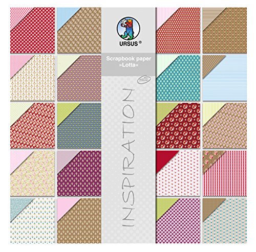 Ursus 70900099 - Scrapbook paper Block, Lotta 1, ca. 30,5 x 30,5 cm, 190 g/qm, 20 Blatt, beidseitig bedruckt, Vorder- und Rückseite in verschiedenen Motiven, säure und ligninfrei Ursus 70900099 - Scrapbook paper Block, Lotta 1, ca. 30,5 x 30,5 cm, 190 g/qm, 20 Blatt, beidseitig bedruckt, Vorder- und Rückseite in verschiedenen Motiven, säure und ligninfrei von Ursus