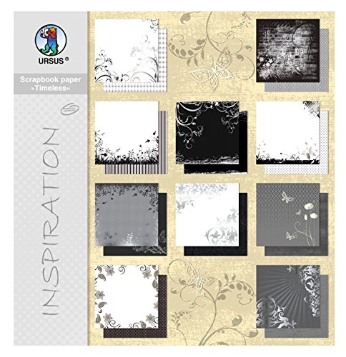 Ursus 70990099 - Scrapbook paper Block Timeless, ca. 30,5 x 30,5 cm, 10 Blatt sortiert in 10 Motiven von Ursus