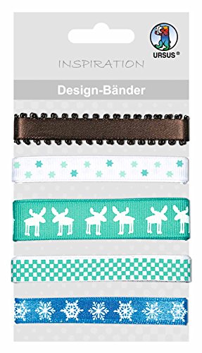 Ursus 74510020 - Design Bänder Winter petrol, Länge ca. 90 cm, Breite ca. 10 16 mm, Bänder in 5 verschiedenen Motiven, ideal zum Verzieren und Dekorieren von Karten und Scrapbooking Ursus 74510020 - Design Bänder Winter petrol, Länge ca. 90 cm, Breite ca. 10 16 mm, Bänder in 5 verschiedenen Motiven, ideal zum Verzieren und Dekorieren von Karten und Scrapbooking von Ursus