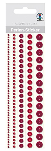 Ursus 75010003 - Perlen Sticker, Bordüren, rund, rot, 5 Stück in verschiedenen Größen, selbstklebend, einfach von der Folie abzuziehen, in verschiedenen Farbtönen Ursus 75010003 - Perlen Sticker, Bordüren, rund, rot, 5 Stück in verschiedenen Größen, selbstklebend, einfach von der Folie abzuziehen, in verschiedenen Farbtönen von Ursus
