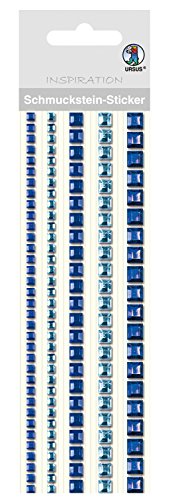 Ursus 75030006 - Schmuckstein Sticker, Bordüren, quadratisch, blau, 5 Stück in verschiedenen Größen, selbstklebend, einfach von der Folie abzuziehen, in verschiedenen Farbtönen von Ursus