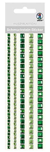 Ursus 75030007 - Schmuckstein Sticker, Bordüren, quadratisch, grün, 5 Stück in verschiedenen Größen, selbstklebend, einfach von der Folie abzuziehen, in verschiedenen Farbtönen Ursus 75030007 - Schmuckstein Sticker, Bordüren, quadratisch, grün, 5 Stück in verschiedenen Größen, selbstklebend, einfach von der Folie abzuziehen, in verschiedenen Farbtönen von Ursus
