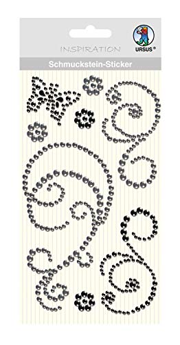 Ursus 75060009 - Schmuckstein Sticker Ornamente, schwarz, 8 Stück, selbstklebend, einfach von der Fole abzuziehen, ideal geeignet für Scrapbooking, Kartengestaltung und zur Dekoration Ursus 75060009 - Schmuckstein Sticker Ornamente, schwarz, 8 Stück, selbstklebend, einfach von der Fole abzuziehen, ideal geeignet für Scrapbooking, Kartengestaltung und zur Dekoration von Ursus
