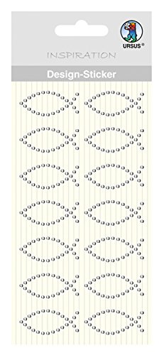 Ursus 75070015 - Design Sticker, Fisch, 14 Stück, selbstklebend, einfach von der Folie abzuziehen, ideal geeignet für Scrapbooking, Kartengestaltung und zur Dekoration von Ursus
