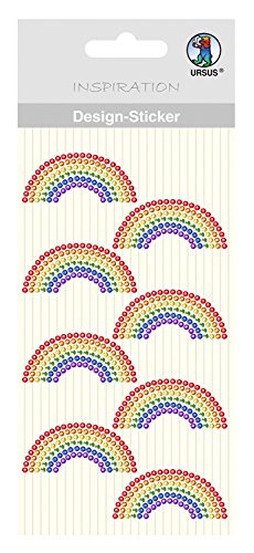 Ursus 75070035 - Design Sticker, Regenbogen, 8 Stück, selbstklebend, einfach von der Folie abzuziehen, ideal geeignet für Scrapbooking, Kartengestaltung und zur Dekoration von Ursus