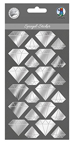 Ursus 75080002 - Spiegel Sticker, Diamanten, aus Acrylglas, selbstklebend, in verschiedenen Größen, ideal geeignet für Scrapbooking, Kartengestaltung und zur Dekoration von Ursus