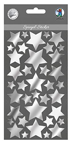 Ursus 75080005 - Spiegel Sticker, Sterne, aus Acrylglas, selbstklebend, in verschiedenen Größen, ideal geeignet für Scrapbooking, Kartengestaltung und zur Dekoration von Ursus