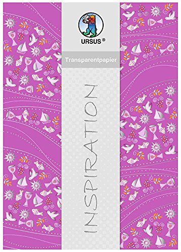 Ursus 76524603 - Transparentpapier Glory, brombeer, Wellen, DIN A4, 115 g/qm, 5 Blatt, einseitig bedruckt, Vorderseite mit Heißfolie in silber veredelt, mit Banderole Ursus 76524603 - Transparentpapier Glory, brombeer, Wellen, DIN A4, 115 g/qm, 5 Blatt, einseitig bedruckt, Vorderseite mit Heißfolie in silber veredelt, mit Banderole von Ursus