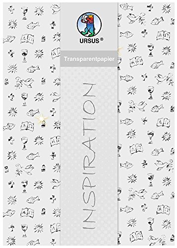 Ursus 76564604 - Transparentpapier, Silver Style, Christliche Symbole, DIN A4, 115 g/qm, 5 Blatt, heißfolienveredelt, mit Banderole von Ursus