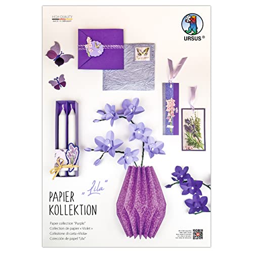 Ursus 7880099 - Papierkollektion „Lila“, mit 18 Blatt Bastelpapier in Lilatönen, dieses ist teilweise veredelt und inklusive 3D Sticker Ursus 7880099 - Papierkollektion „Lila“, mit 18 Blatt Bastelpapier in Lilatönen, dieses ist teilweise veredelt und inklusive 3D Sticker von Ursus
