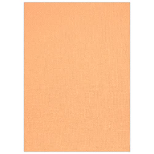 Ursus 80004604 - Bastelkarton Struktura Basic 1 Papaya, geprägter Tonkarton mit Leinen-Struktur, 220 g/qm, DIN A4, 25 Blatt, farbiges Papier zum Basteln, geeignet für Tintenstrahl-und Laserdrucker von Ursus