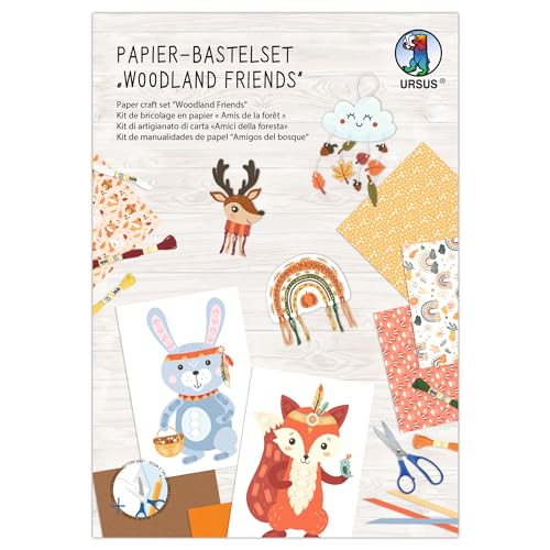 Ursus 8080002F - Papier-Bastelset Woodland Friends, Set aus Fotokarton, Flechtblättern, Stanzteilen, Flechtstreifen und Stickgarn, inkl. Schritt für Schritt Anleitung Ursus 8080002F - Papier-Bastelset Woodland Friends, Set aus Fotokarton, Flechtblättern, Stanzteilen, Flechtstreifen und Stickgarn, inkl. Schritt für Schritt Anleitung von Ursus