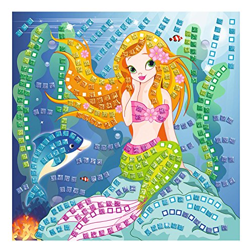 Ursus 8420002 - Moosgummi Mosaikbild Glitter, Meerjungfrau, zum Gestalten eines Moosgummi Bildes, Set mit 432 Moosgummistickern in verschiedenen Farben, Vorlage, Aufsteller, inklusive Bastelanleitung von Ursus