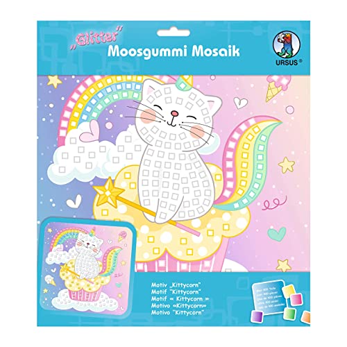 Ursus 8420018 - Glitter Moosgummi Mosaik-Bild "Kittycorn", Bastelset für ein Klebebild aus Moosgummi-Stickern, ca. 25 x 25 cm mit Aufsteller Ursus 8420018 - Glitter Moosgummi Mosaik-Bild "Kittycorn", Bastelset für ein Klebebild aus Moosgummi-Stickern, ca. 25 x 25 cm mit Aufsteller von Ursus