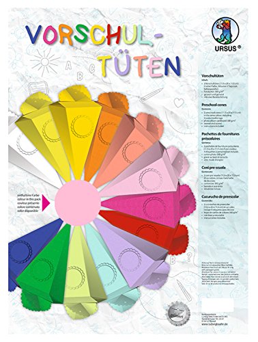 Ursus 9730026 - Vorschultüte aus Kraftkarton, rosa, 2 Stück, ca. 11,5 x 25 x 11,5 cm, gelasert und genutet, inklusive Bastelanleitung, zum Selbstgestalten, für Jungen und Mädchen Ursus 9730026 - Vorschultüte aus Kraftkarton, rosa, 2 Stück, ca. 11,5 x 25 x 11,5 cm, gelasert und genutet, inklusive Bastelanleitung, zum Selbstgestalten, für Jungen und Mädchen von Ursus