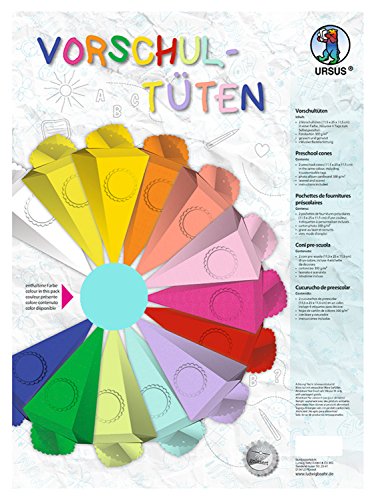 Ursus 9730036 - Vorschultüte aus Kraftkarton, türkis, 2 Stück, ca. 11,5 x 25 x 11,5 cm, gelasert und genutet, inklusive Bastelanleitung, zum Selbstgestalten, für Jungen und Mädchen Ursus 9730036 - Vorschultüte aus Kraftkarton, türkis, 2 Stück, ca. 11,5 x 25 x 11,5 cm, gelasert und genutet, inklusive Bastelanleitung, zum Selbstgestalten, für Jungen und Mädchen von Ursus