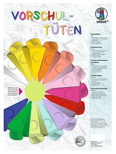 Ursus 9730050 - Vorschultüte aus Kraftkarton, apfelgrün, 2 Stück, ca. 11,5 x 25 x 11,5 cm, gelasert und genutet, inklusive Bastelanleitung, zum Selbstgestalten, für Jungen und Mädchen Ursus 9730050 - Vorschultüte aus Kraftkarton, apfelgrün, 2 Stück, ca. 11,5 x 25 x 11,5 cm, gelasert und genutet, inklusive Bastelanleitung, zum Selbstgestalten, für Jungen und Mädchen von Ursus