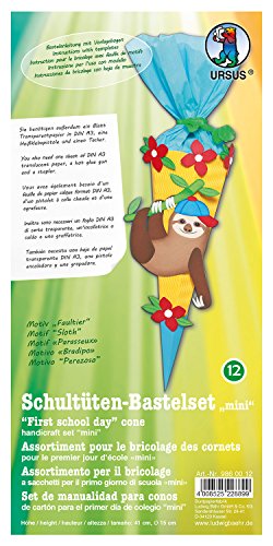 Ursus 9860012 Schultüte Bastelset Mini, Faultier, sechseckig, Höhe ca. 41 cm, Duchmesser ca. 15 cm, inklusive Bastelanleitung und Vorlagebogen, zum Selbstbasteln, ideal für die Einschuluung Ursus 9860012 Schultüte Bastelset Mini, Faultier, sechseckig, Höhe ca. 41 cm, Duchmesser ca. 15 cm, inklusive Bastelanleitung und Vorlagebogen, zum Selbstbasteln, ideal für die Einschuluung von Ursus