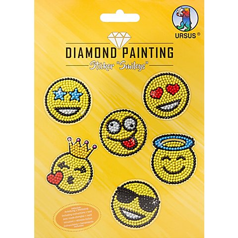 Ursus Diamantenstickerei Sticker "Smileys", 6 Stück Ursus Diamantenstickerei Sticker "Smileys", 6 Stück von Ursus