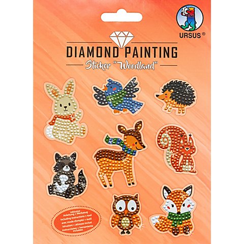 Ursus Diamantenstickerei Sticker "Waldtiere", 8 Sticker Ursus Diamantenstickerei Sticker "Waldtiere", 8 Sticker von Ursus