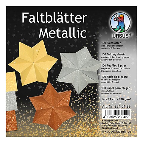 Ursus Faltblätter "Metallic", 14 x 14 cm, 100 Blatt Ursus Faltblätter "Metallic", 14 x 14 cm, 100 Blatt von Ursus