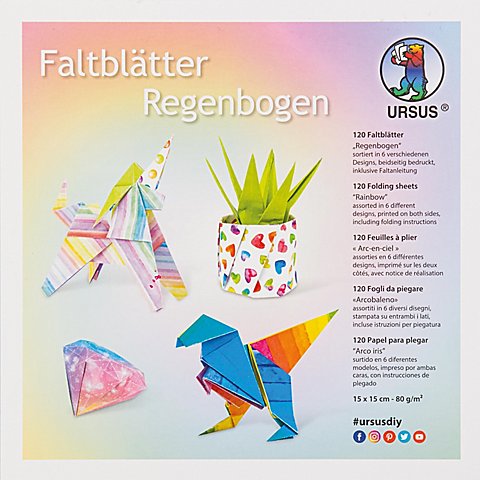 Ursus Faltblätter "Regenbogen", 15 x 15 cm, 120 Blatt von Ursus