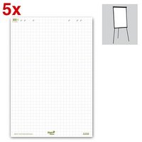 Ursus Flipchart-Papier Green kariert 68,0 x 99,0 cm, 20 Blatt, 5 Blöcke von Ursus