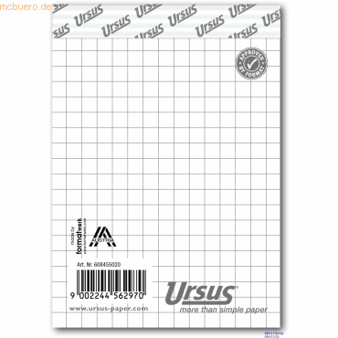 Ursus Notizblock A7 blanko 60g/qm 48 Blatt von Ursus
