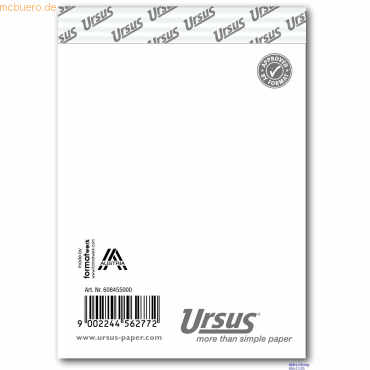 Ursus Notizblock A7 kariert 60g/qm 48 Blatt von Ursus