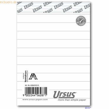 Ursus Notizblock A7 liniert 60g/qm 48 Blatt von Ursus