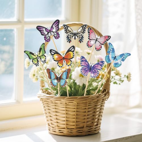 Urtioty 5D Diamond Painting Sets,Schmetterling Diamant Painting für Draußen und Drinnen Balkon Deko Gartendekoration von Urtioty